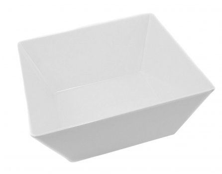 Блюдо квадратное глубокое из меламина 23,7×10 см белое
