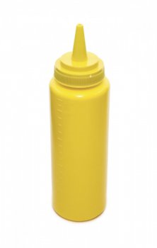 Бутылка для соусов с мерной шкалой желтая 240 мл