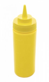 Бутылка для соусов с мерной шкалой желтая 360 мл