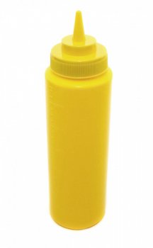 Бутылка для соусов с мерной шкалой желтая 710 мл