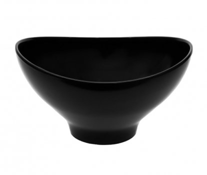 Чаша овальная закругленная из меламина чёрная 4,1 л 29,5×26,6×16 см
