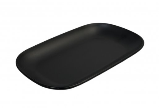 Тарелка овальная из меламина 24х15 см черная матовая