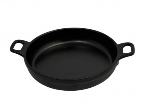 Сковорода круглая для подачи из меламина 14 см черная матовая