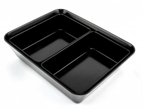 Блюдо для викладання продуктів з меламіну 22,5×14,7×6 см чорне