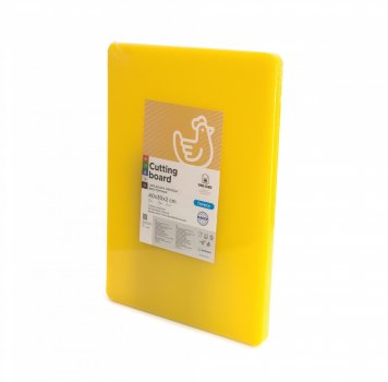 Двусторонняя разделочная доска LDPE, 400 × 300 × 20 мм, жёлтая