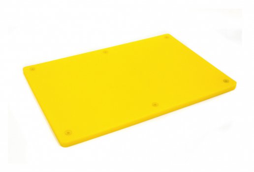 Доска разделочная HDPE с желобом 600×400×18 мм 6 противоскользящих ножек желтая