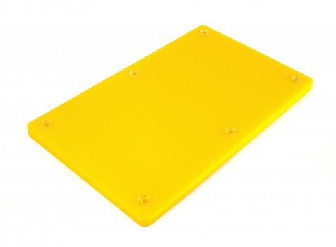 Дошка обробна HDPE з жолобом 500×300×18 мм 6 протиковзких ніжок жовта