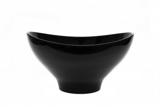 Чаша овальна закруглена з меламіну чорна 4,1 л 29,5×26,6×16 см