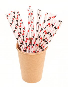 Трубочка для коктейля бумажная Покер 6×200 мм 25 шт
