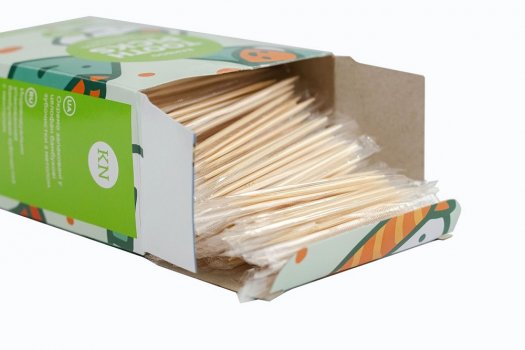 Зубочистки бамбуковые с ментолом в индивидуальной целлофановой упаковке 1000 шт.
