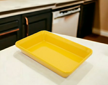 Блюдо для викладання продуктів з меламіну 30×19,5×5,5 см жовте