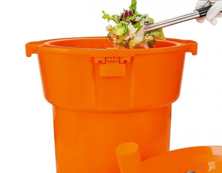 Сушка для зелени и салата ручная с тормозом оранжевая 25 л