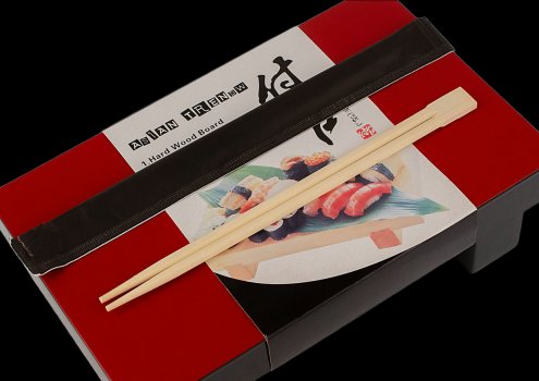 Палички для суші бамбукові у паперовій індивідуальній упаковці 230х4,2 мм 100 шт (30 уп у ящику)