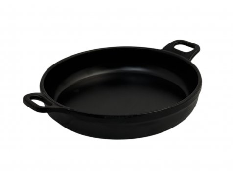 Сковорода круглая для подачи из меламина 14 см черная матовая