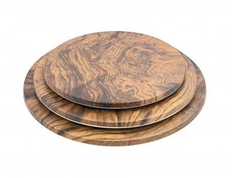 Поднос из меламина круглый 43 см цвет дерева