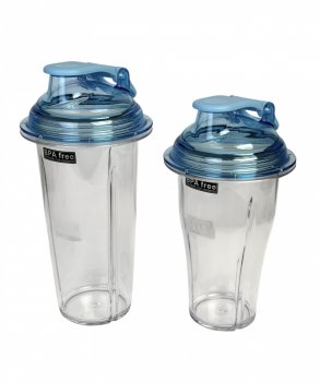 Смесительный стакан 720 мл прозрачный с голубой крышкой