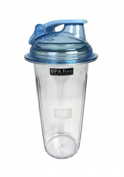 Змішувальний стакан 950 мл прозорий з блакитною кришкою