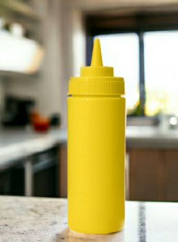Бутылка для соусов с мерной шкалой желтая 360 мл
